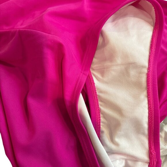 MSRP $108 Dkny Womens Logo Cross-Back One-Piece Berry Size Large Bathing Suit - Picture 5 of 5